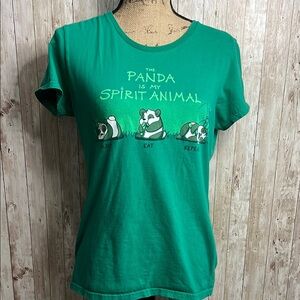 3/$15 ☮️ Anvil Green Panda Spirit Animal Shirt